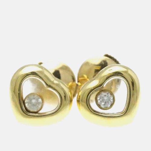 K Gold and Diamond Happy Diamonds Heart Stud Earrings - Chopard - Modalova