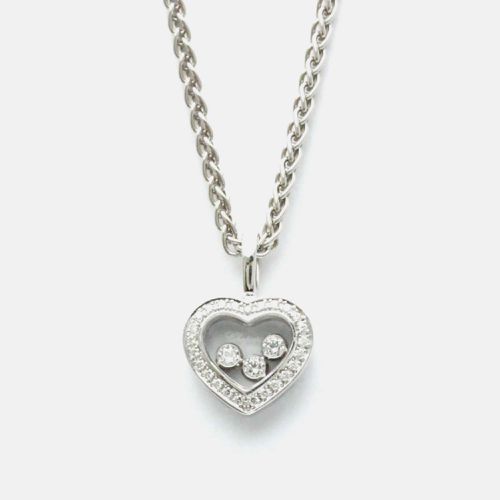 Chopard 18K White Gold and Diamond Happy Diamonds Pendant Necklace - Chopard - Modalova