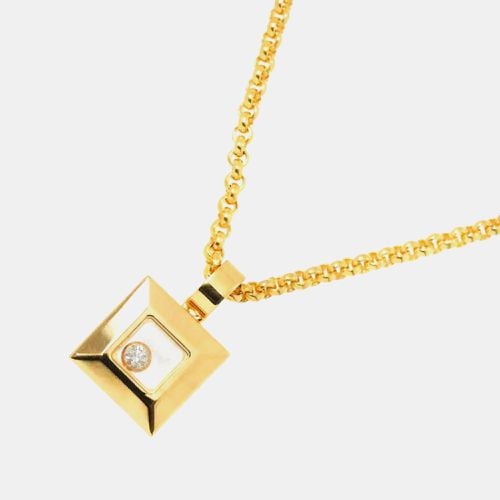 K Gold and Diamond Happy Diamonds Pendant Necklace - Chopard - Modalova