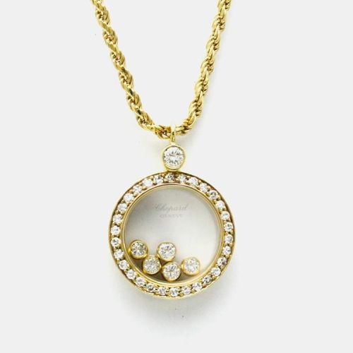 K Gold and Diamond Happy Diamonds Pendant Necklace - Chopard - Modalova