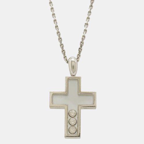 Chopard 18K White Gold and Diamond Happy Diamonds Cross Pendant Necklace - Chopard - Modalova