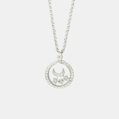 Chopard 18K White Gold and Diamond Happy Diamonds Pendant Necklace - Chopard - Modalova