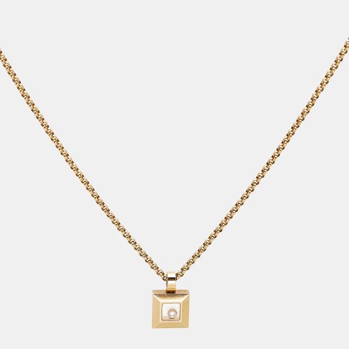 Chopard Happy Diamonds Icon 18k Yellow Gold Square Pendant Necklace - Chopard - Modalova