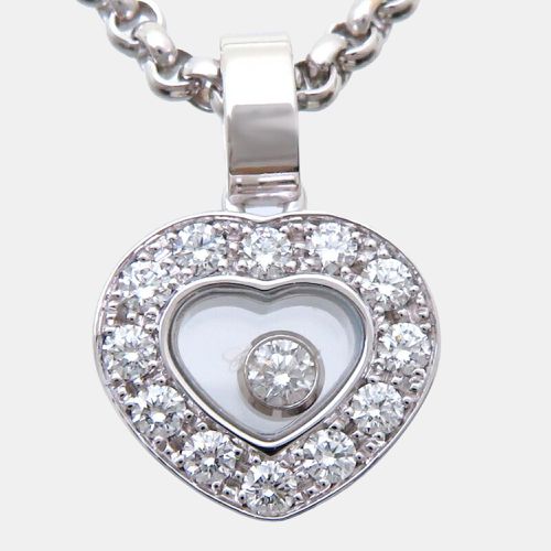 K Gold and Diamond Happy Diamonds Heart Pendant Necklace - Chopard - Modalova