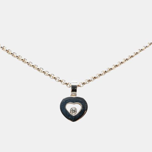 Chopard 18K White Gold and Diamond Happy Diamonds Heart Pendant Necklace - Chopard - Modalova