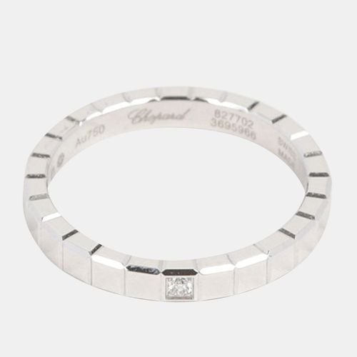 Chopard 18K White Gold and Diamond Ice Cube Band Ring EU 48 - Chopard - Modalova