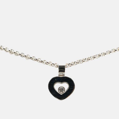 Chopard 18K White Gold and Diamond Happy Diamonds Heart Pendant Necklace - Chopard - Modalova