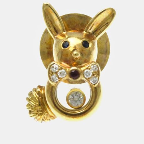 K Gold Diamond Ruby Sapphire Rabbit Tie Pin - Chopard - Modalova