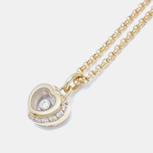 K Gold and Diamond Happy Diamonds Heart Pendant Necklace - Chopard - Modalova