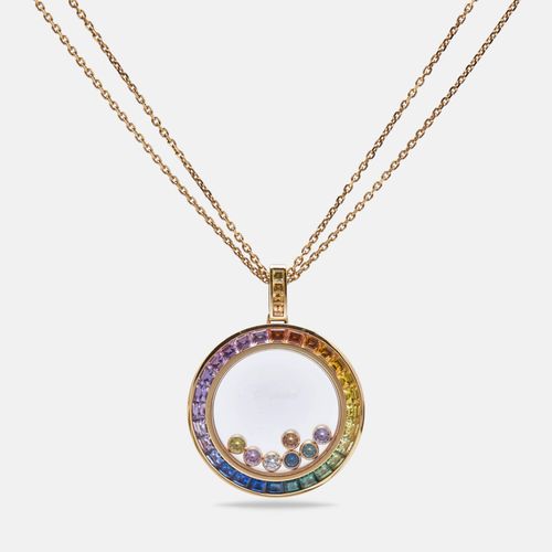 Chopard Happy Diamonds Rainbow Sapphires Diamond 18K Rose Gold Pendant Necklace - Chopard - Modalova