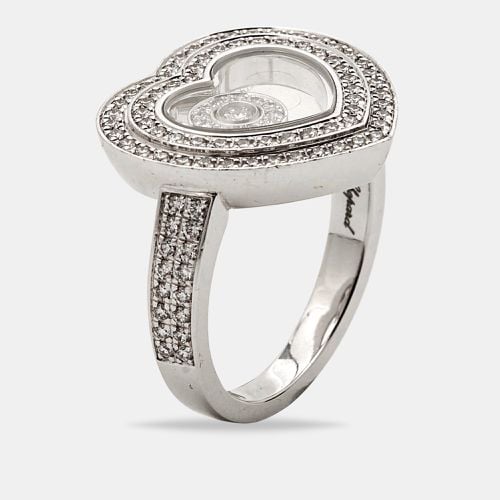 Chopard Happy Diamonds 18k White Gold Ring Size 50 - Chopard - Modalova