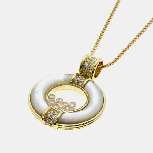 Chopard 18K Yellow Gold Happy Diamond Shell 8P Large Necklace - Chopard - Modalova