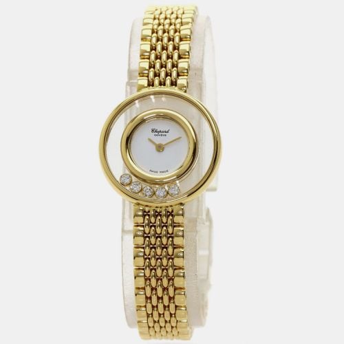 Chopard White Diamond 18k Yellow Gold Happy Diamonds 20/6147 Quartz Women's Wristwatch 26 mm - Chopard - Modalova