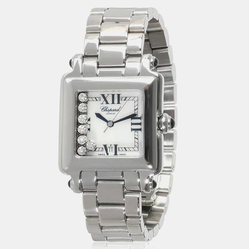 Chopard White Mother of Pearl Diamond Stainless Steel Happy Sport 27/8349-23 Quartz Women's Wristwatch 27 mm - Chopard - Modalova