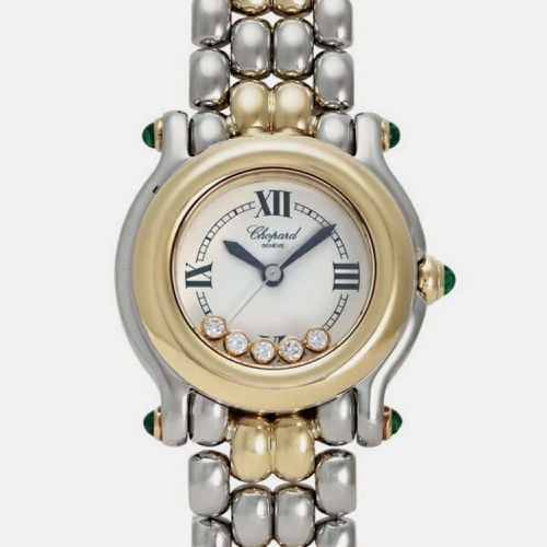 Chopard White Diamond Stainless Steel Happy Sport Quartz Women's Wristwatch 26 mm - Chopard - Modalova