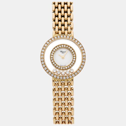 Chopard White 18k Yellow Gold Diamond Happy Diamonds Quartz Women's Wristwatch 24 mm - Chopard - Modalova