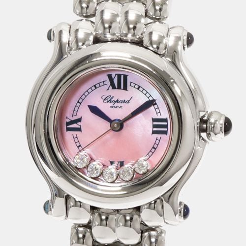 Chopard Pink Stainless Steel Diamond Happy Sport 27/8250-23 Quartz Women's Wristwatch 26 mm - Chopard - Modalova