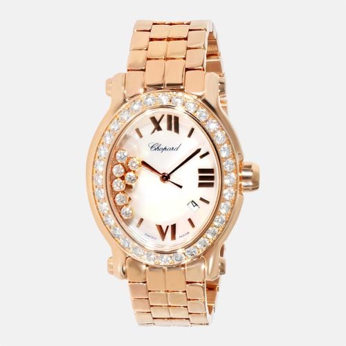 Chopard Silver Diamonds 18k Rose Gold Happy Sport 275350-5004 Women's Wristwatch 30 mm - Chopard - Modalova