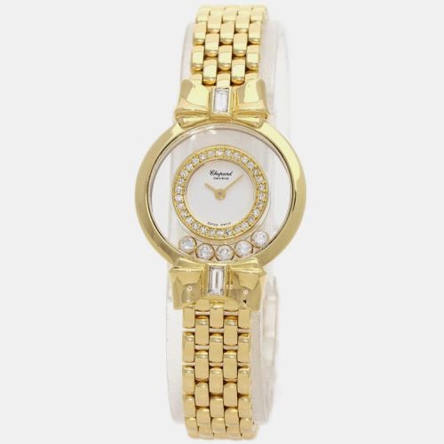 Chopard White 18k Yellow Gold Diamond Happy Diamonds 20/5512 Quartz Women's Wristwatch 24 mm - Chopard - Modalova