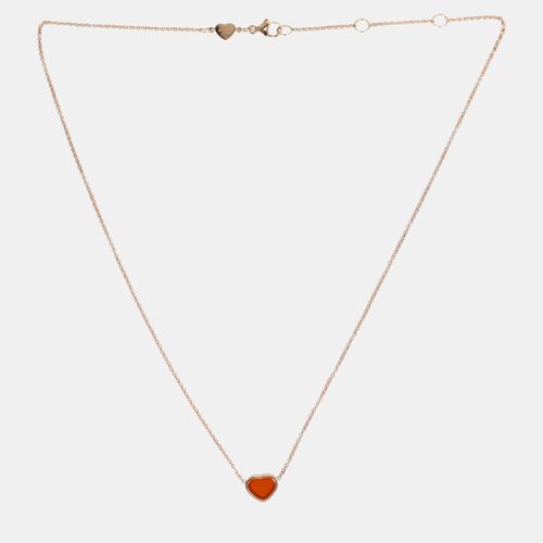 Chopard Red 18kt Rose Gold My Happy Heart Carnelian Necklace - Chopard - Modalova