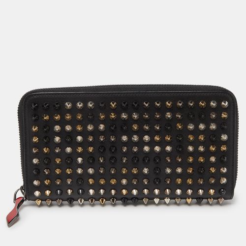 Christian Louboutin Black Leather Spikes Panettone Zip Around Wallet - Christian Louboutin - Modalova