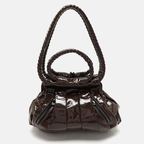 Christian Louboutin Brown Patent Leather Loubette Satchel - Christian Louboutin - Modalova