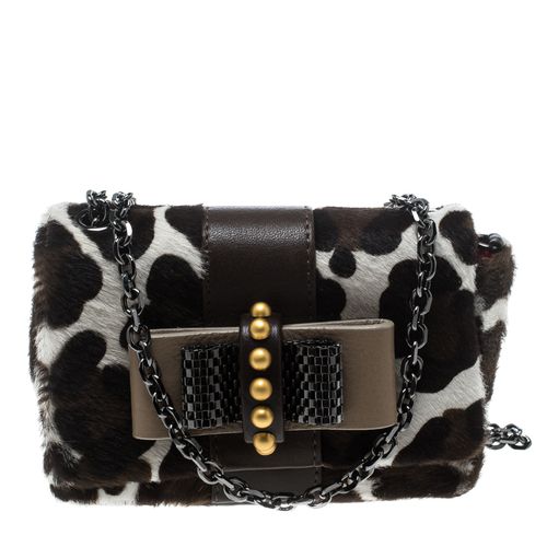 White Animal Print Calfhair Mini Sweet Charity Shoulder Bag - Christian Louboutin - Modalova