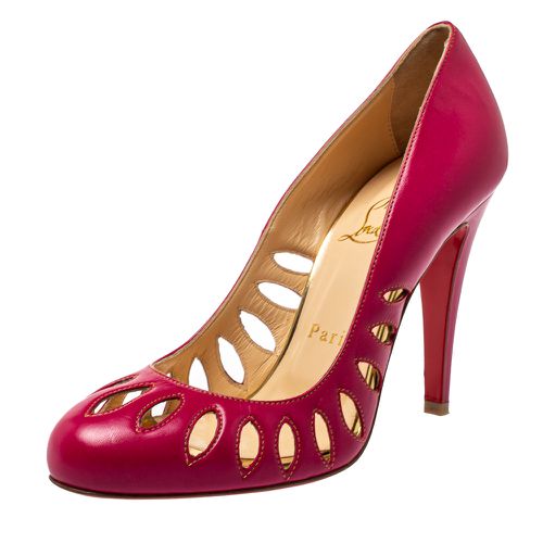 Christian Louboutin Pink Leather Laser Cut Pumps Size 36.5 - Christian Louboutin - Modalova