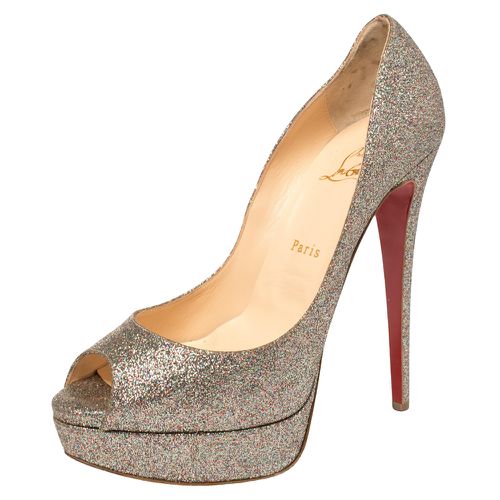 Christian Louboutin Multicolor Glitter Lady Peep Toe Pumps Size 40 - Christian Louboutin - Modalova