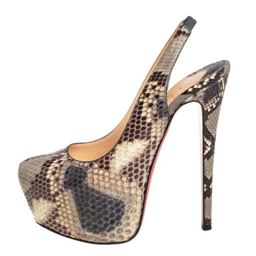 Python Daffodile Platform Slingback Sandals Size 37 - Christian Louboutin - Modalova