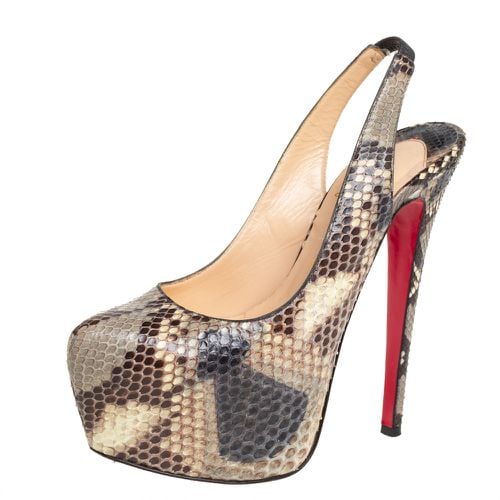 Christian Louboutin Multicolor Python Daffodile Platform Slingback Sandals Size 37 - Christian Louboutin - Modalova