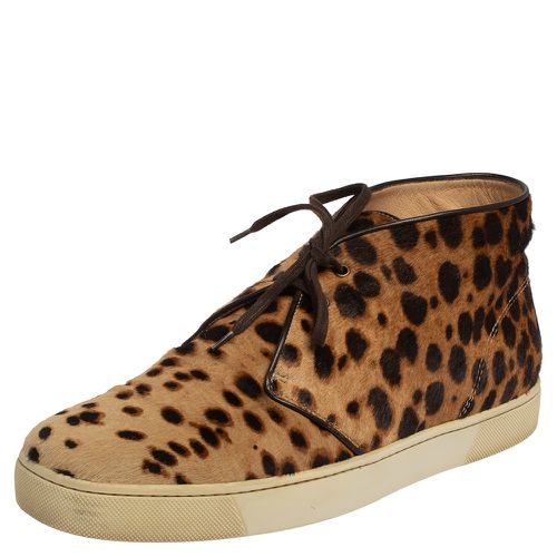 Leopard Print Calf Hair Lace Up Sneakers Size 43 - Christian Louboutin - Modalova