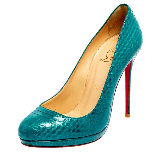 Christian Louboutin Torquoise Blue Python New Simple Pumps Size 37 - Christian Louboutin - Modalova