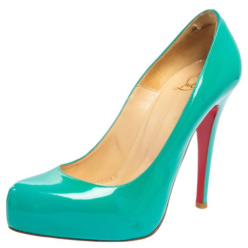 Christian Louboutin Turquoise Patent Leather Rolando Platform Pumps Size 37 - Christian Louboutin - Modalova