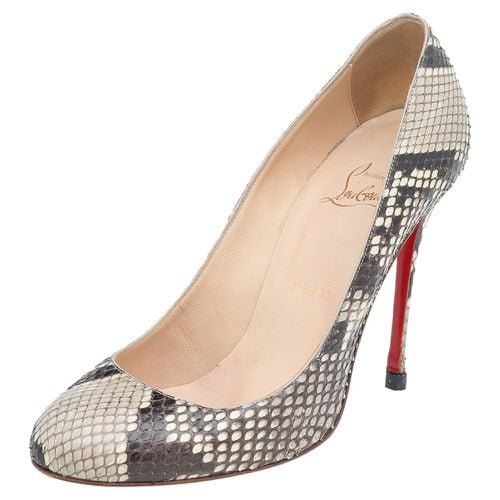 Christian Louboutin Beige-Brown Python Leather Simple Pumps Size 37 - Christian Louboutin - Modalova