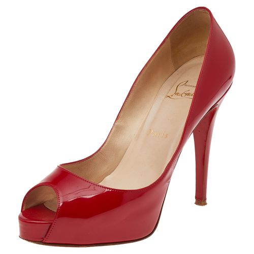 Christian Louboutin Red Patent Leather Very Prive PeepToe Pumps Size 39 - Christian Louboutin - Modalova