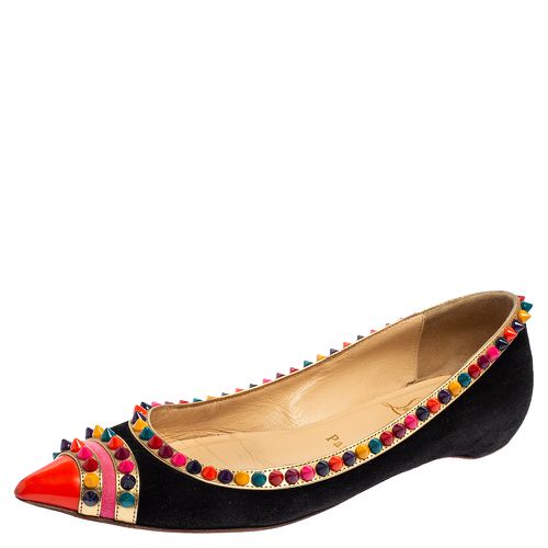 Christian Louboutin Black Suede Embellished Ballet Flats Size 35.5 - Christian Louboutin - Modalova