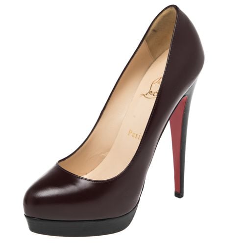 Christian Louboutin Black/Burgundy Leather Platform Pumps Size 38 - Christian Louboutin - Modalova