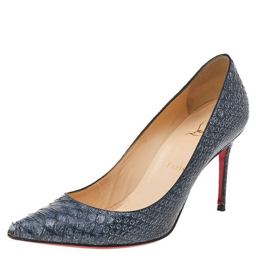 Christian Louboutin Blue Python Embossed Leather Pumps Size 37 - Christian Louboutin - Modalova