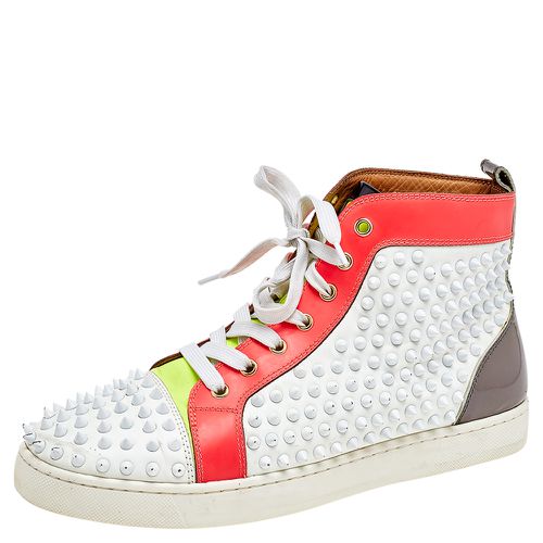 Christian Louboutin Multicolor Leather And Patent Louis Spikes Lace Up High Top Sneakers Size 43 - Christian Louboutin - Modalova