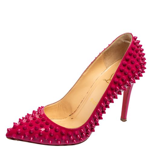 Christian Louboutin Magenta Pink Patent Leather Pigalle Spikes Pumps Size 37.5 - Christian Louboutin - Modalova