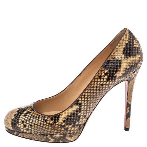 Brown Python Leather New Simple Platform Pumps Size 39.5 - Christian Louboutin - Modalova