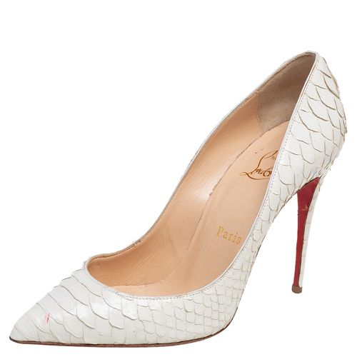 Christian Louboutin Cream Python Leather Pigalle Follies Pumps Size 37 - Christian Louboutin - Modalova