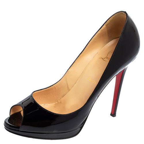 Christian Louboutin Black Patent Leather Peep-Toe Platform Pumps Size 40 - Christian Louboutin - Modalova