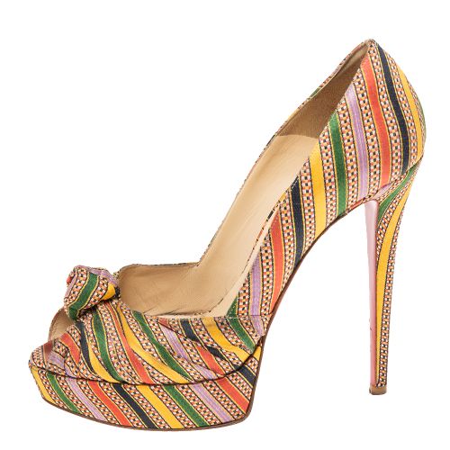 Canvas Knotted Greissimo Platform Pumps Size 39 - Christian Louboutin - Modalova