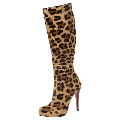 Christian Louboutin Leopard Pony Hair Fifi Botta Knee Boots Size 37 - Christian Louboutin - Modalova