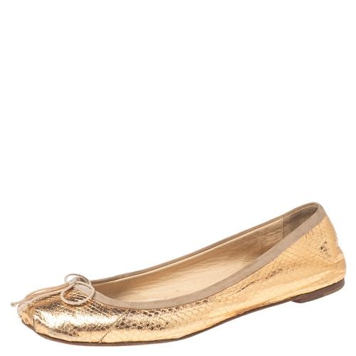 Christian Louboutin Gold Python Embossed Leather Ballet Flats Size 37 - Christian Louboutin - Modalova