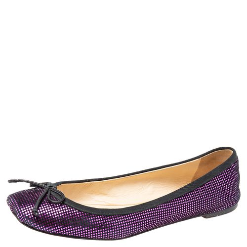 Christian Louboutin Purple/Black Suede Rosella Ballet Flats Size 37 - Christian Louboutin - Modalova