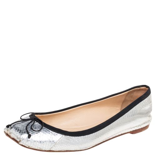 Christian Louboutin Silver Python Embossed Leather Ballet Flats Size 36.5 - Christian Louboutin - Modalova