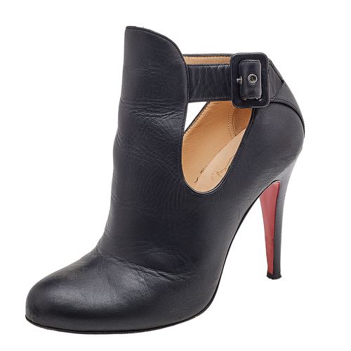 Christian Louboutin Black Leather Cut-Out Ankle Booties Size 36.5 - Christian Louboutin - Modalova